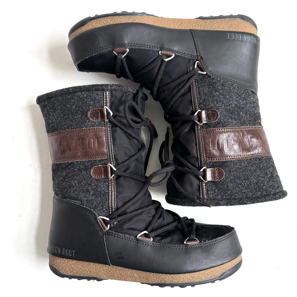 Tecnica We Vienna Felt Moon Boot Waterproof Insulated Wool Black Brown Size 6
